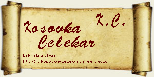 Kosovka Čelekar vizit kartica